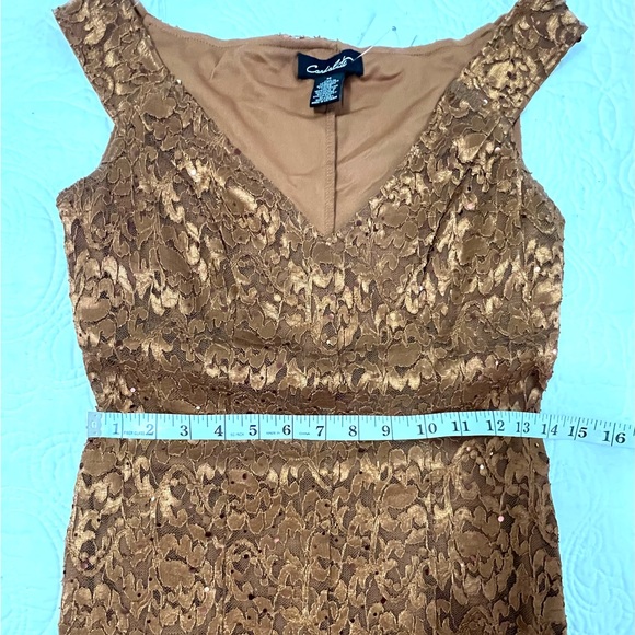 Copper Lace Evening/Cocktail Dress By CANDALITE SZ M NWT - Picture 12 of 14